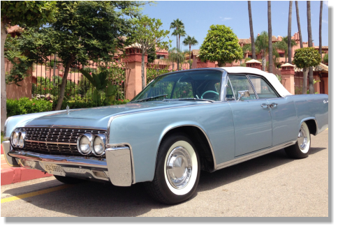 Classic Lincoln Continental convertible for rentals in Benalmadena, Spain