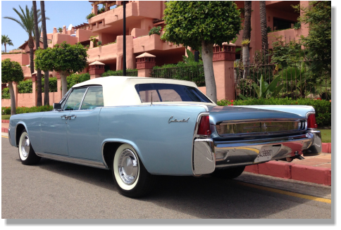 62 Lincoln Continental convertible with white soft top