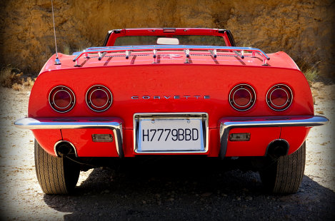 Classic Corvette car for music videos and shootings at South of Spain